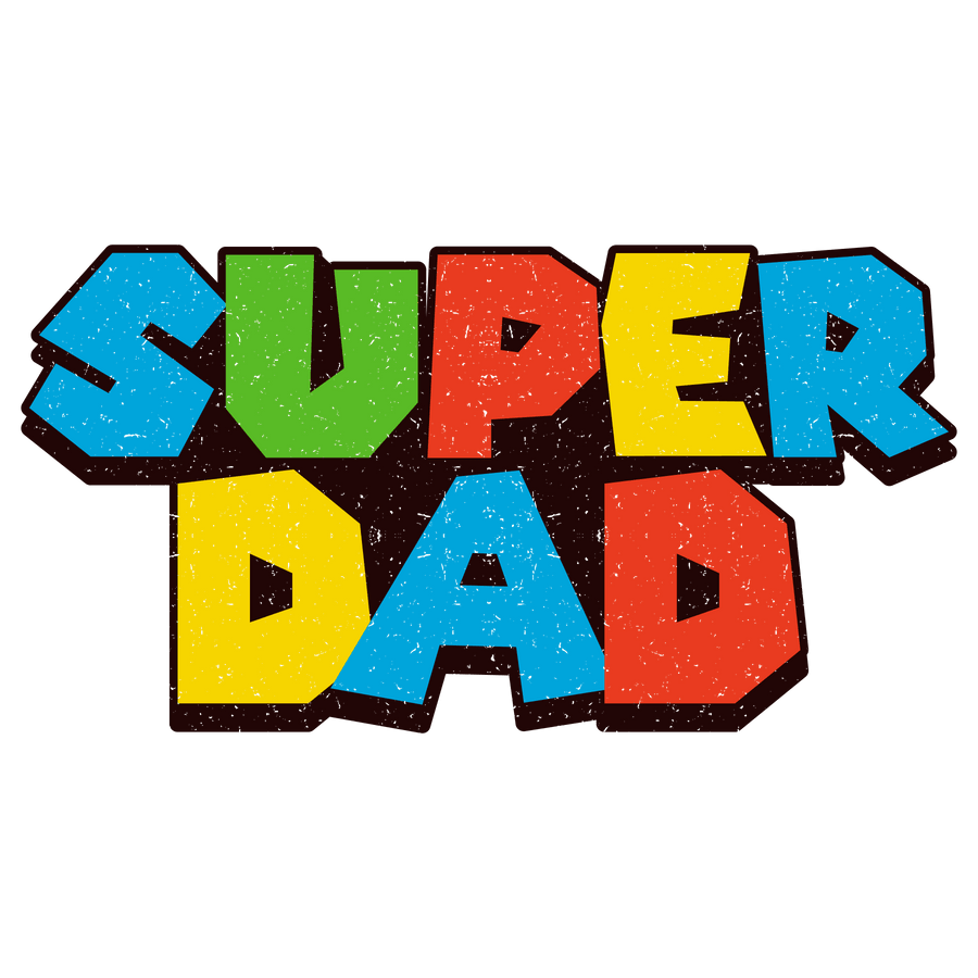 Super-Papa-Design – DTF-Transfer bereit zum Aufpressen