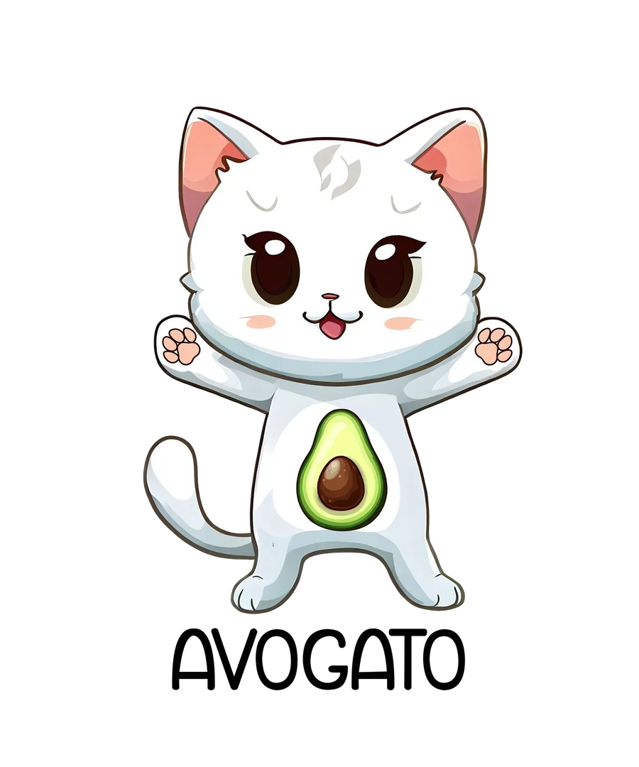 Avocado Cat DTF Ready to Press