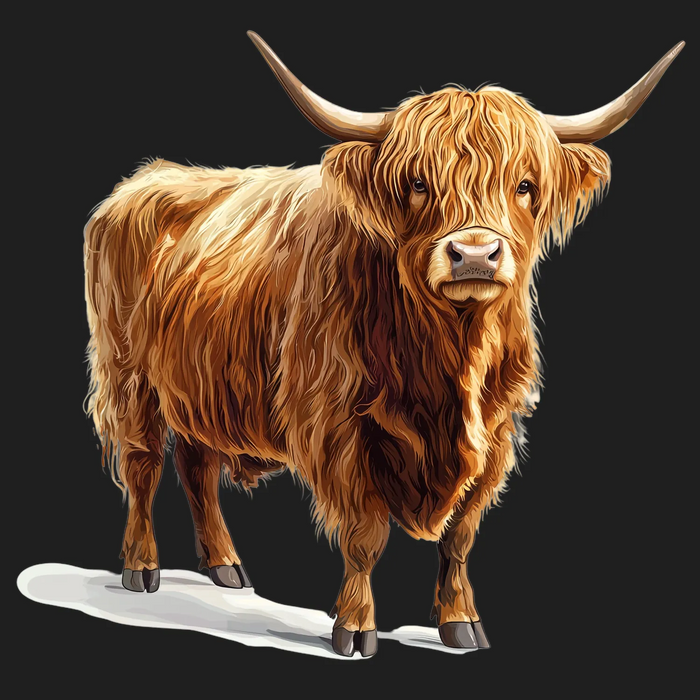 Highland Cow DTF Transfer Ready to Press