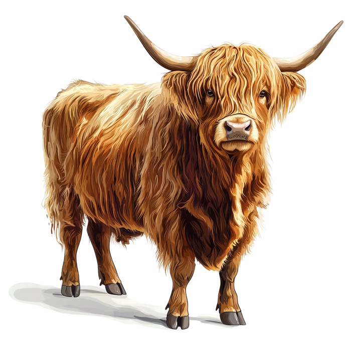 Highland Cow DTF Transfer Ready to Press