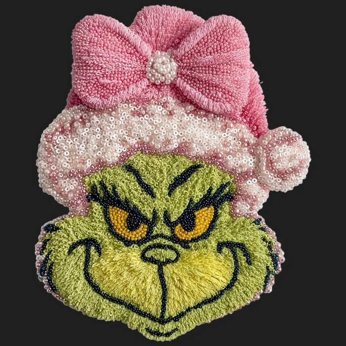 Pink Bow Grinch DTF Transfer Ready to Press
