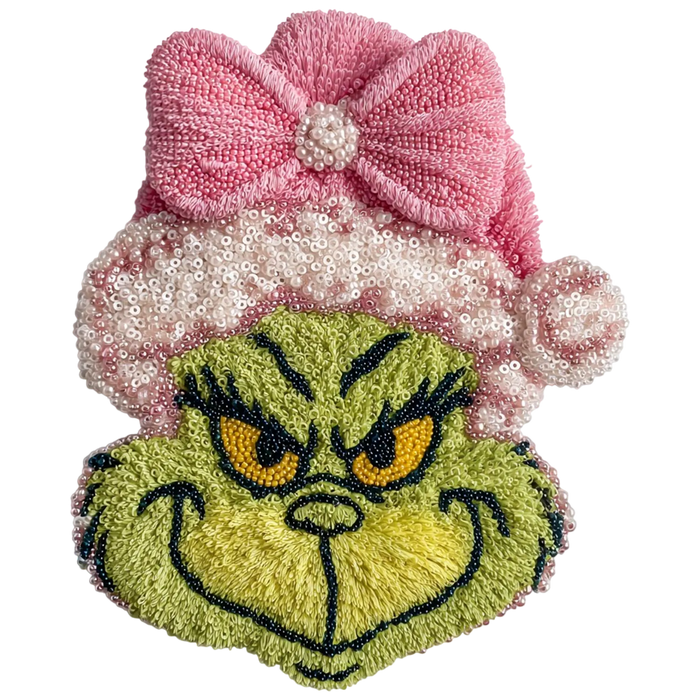 Pink Bow Grinch DTF Transfer Ready to Press