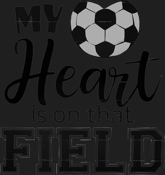 Soccer Heart DTF Transfer fertig zum Pressen