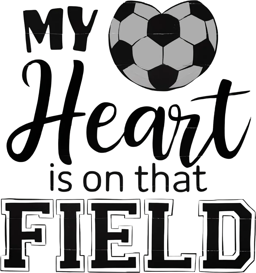 Soccer Heart DTF Transfer Ready to Press