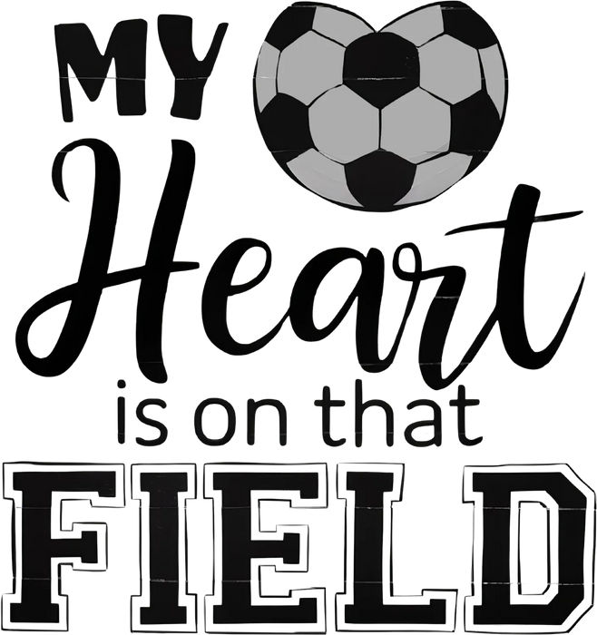 Soccer Heart DTF Transfer fertig zum Pressen