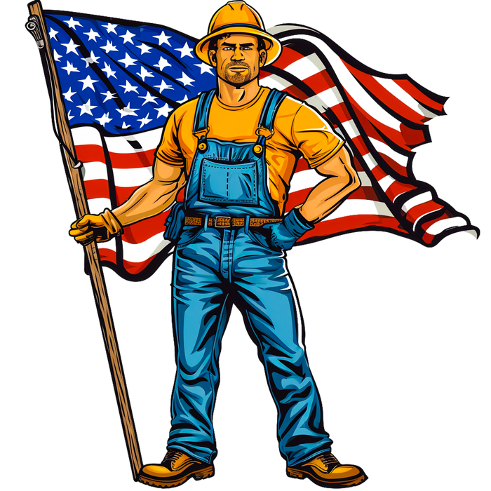 Patriotic Worker DTF Apparel Graphic