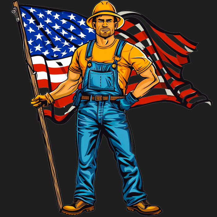 Patriotic Worker DTF Apparel Graphic