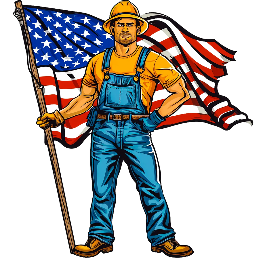 Patriotic Worker DTF Apparel Graphic