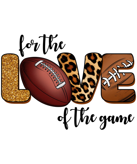 Love Football Glitter DTF Transfer Ready to Press