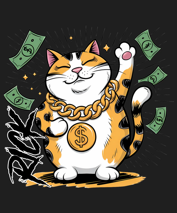 Money Cat DTF Transfer Ready to Press
