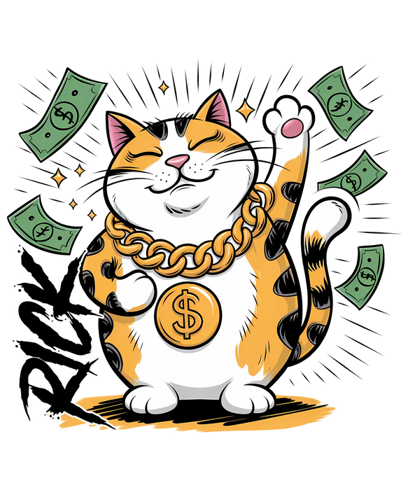 Money Cat DTF Transfer Ready to Press