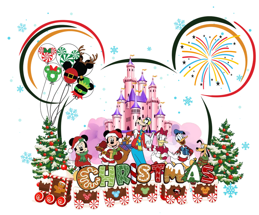 Weihnachtszauber Disney DTF Transfer Bereit zum Pressen