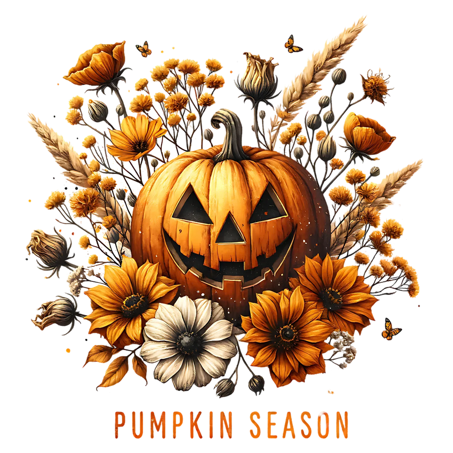 Halloween Pumpkin Season DTF Transfer Ready to Press