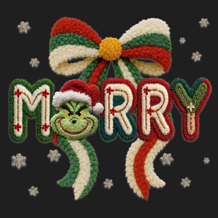 Grinch Merry Christmas DTF Transfer Ready to Press
