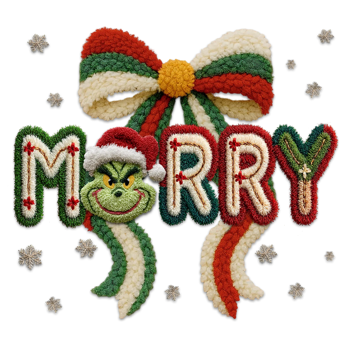 Grinch Merry Christmas DTF Transfer Ready to Press