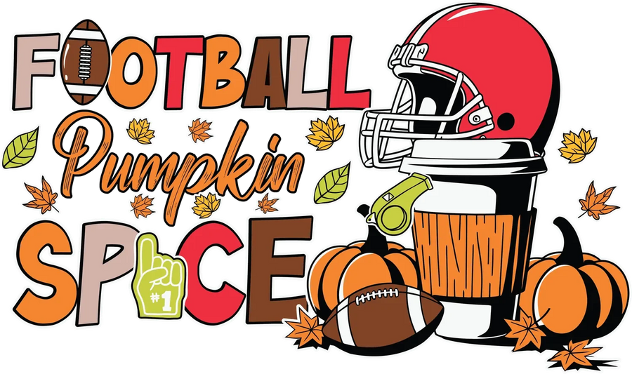 Football Pumpkin Spice DTF Transfer Ready to Press