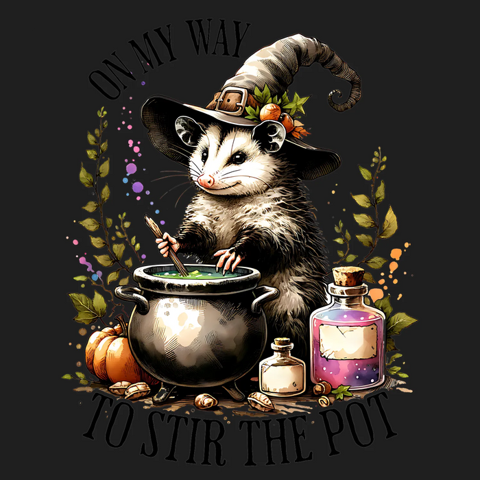 Halloween Opossum Stir the Pot DTF Transfer Ready to Press