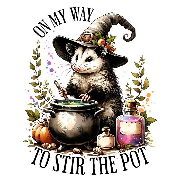 Halloween Opossum Stir the Pot DTF Transfer Ready to Press