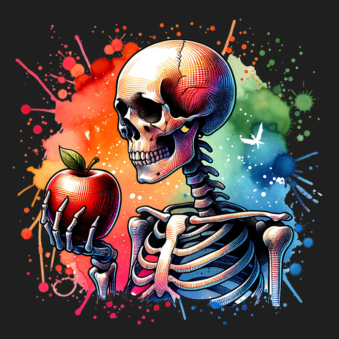 Skull Apple DTF Transfer Ready to Press