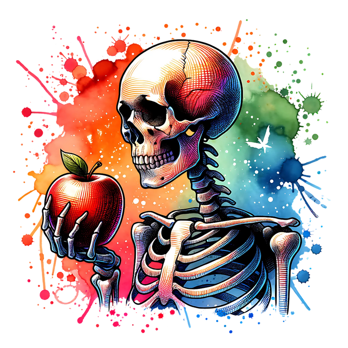 Skull Apple DTF Transfer Ready to Press