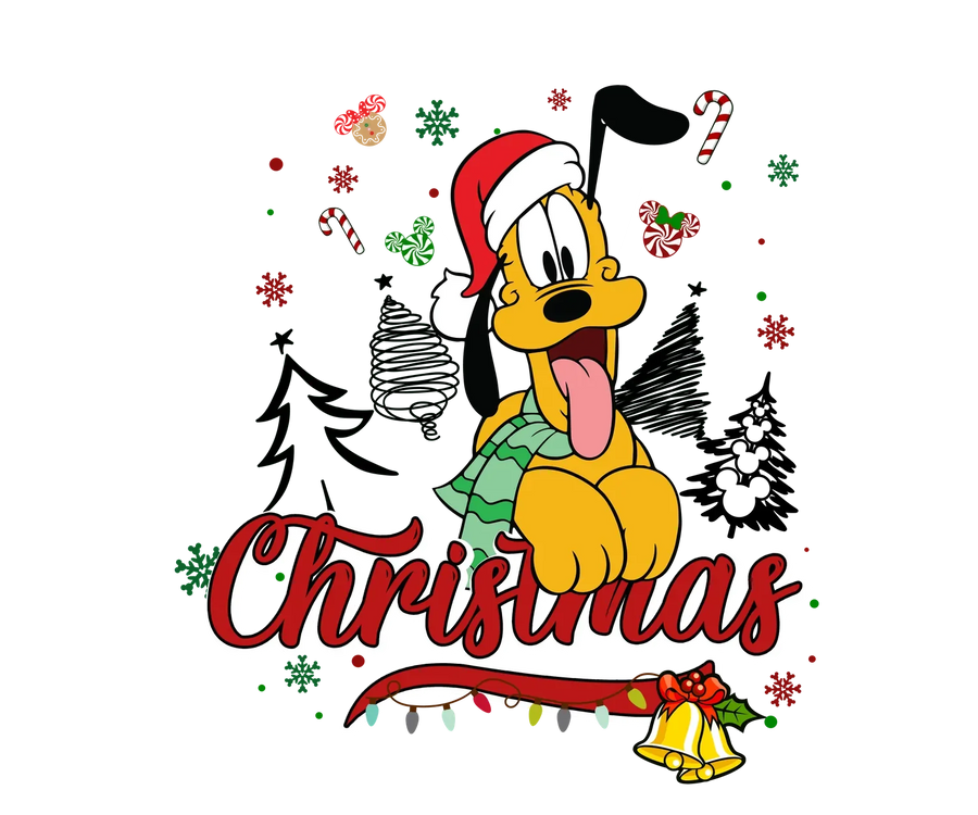 Weihnachtshund DTF Transfer Fix und Fertig zum Aufbügeln