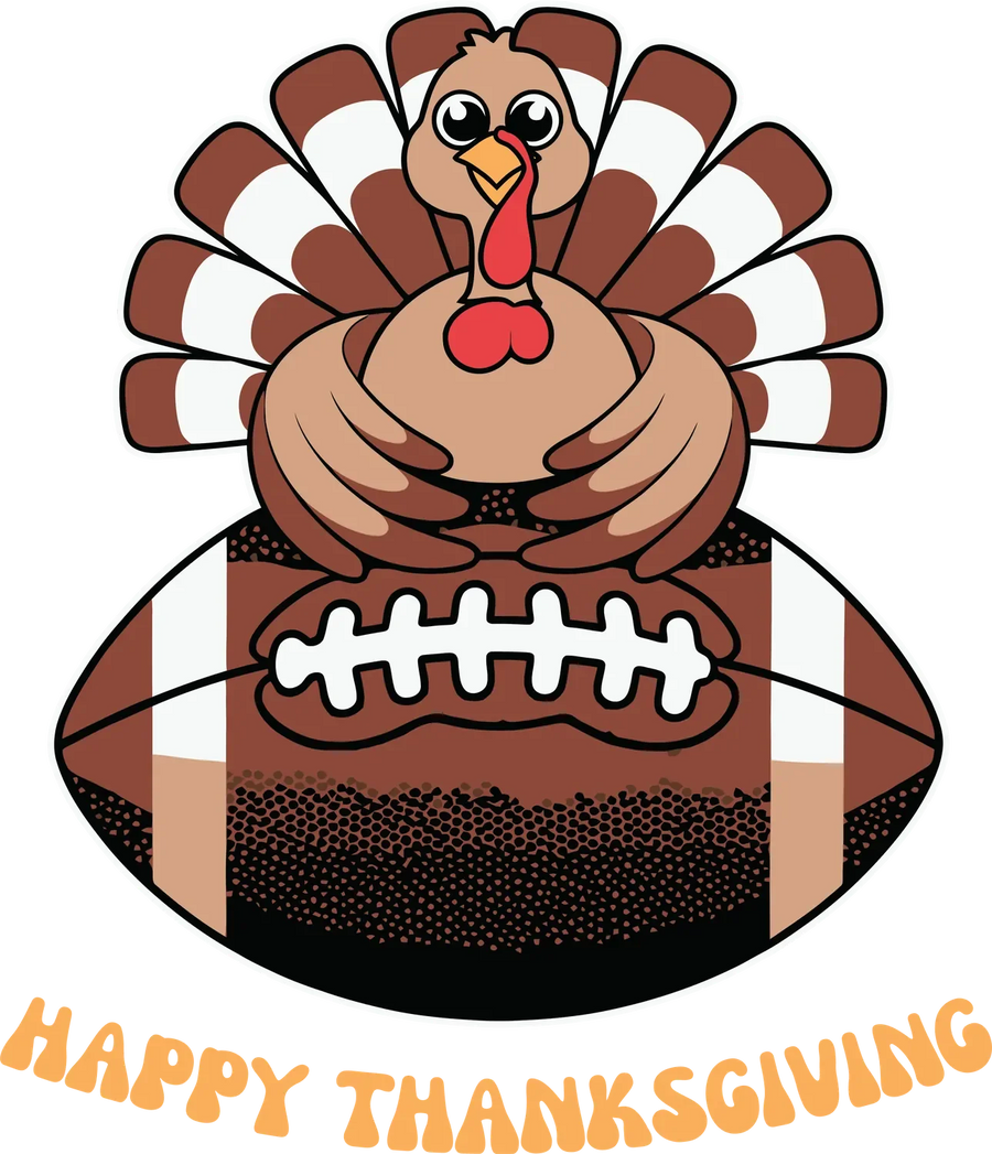 Thanksgiving Football Truthahn DTF Transfer Bügelfertig