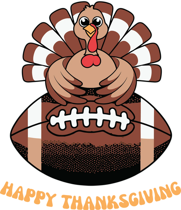 Thanksgiving Football Turkey DTF Transfer Ready to Press