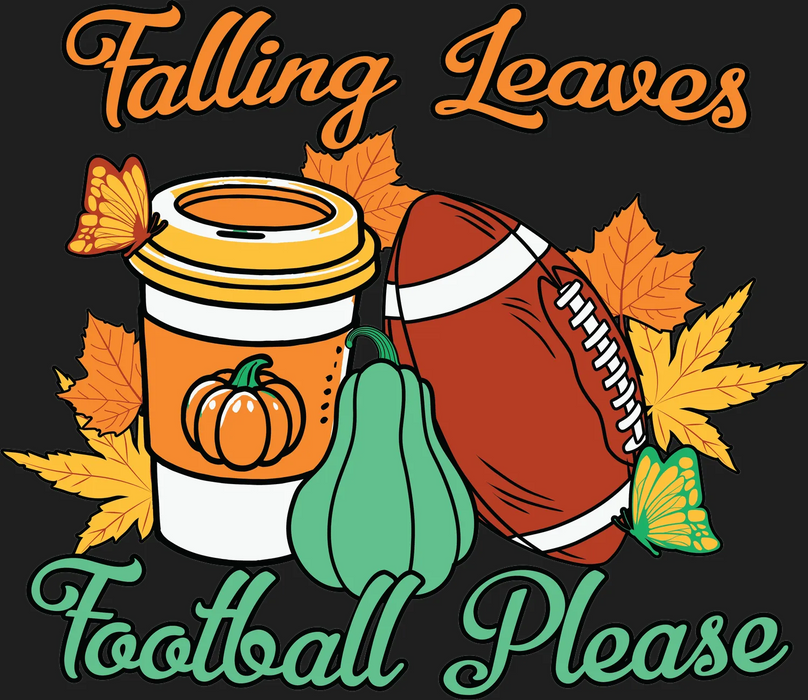 Autumn Vibes DTF Transfer Falling Leaves Football Please