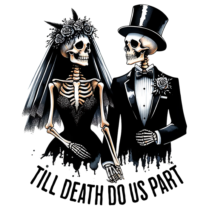 Gothic Wedding Skeletons DTF Transfer Ready to Press