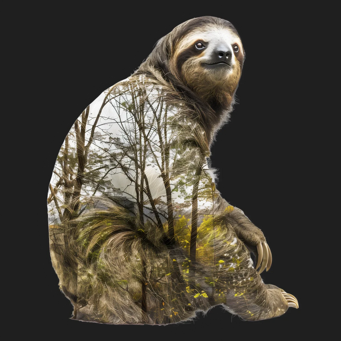Nature Sloth DTF-Druck Bekleidung