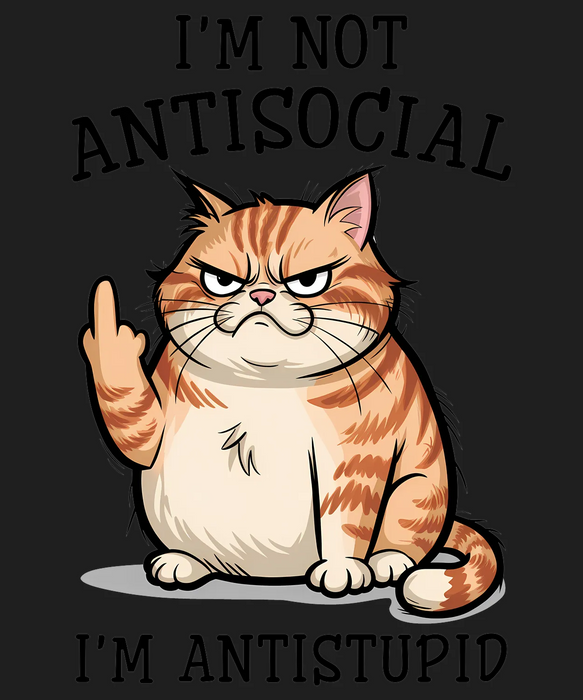 Witty Cat Design DTF Transfer Ready to Press