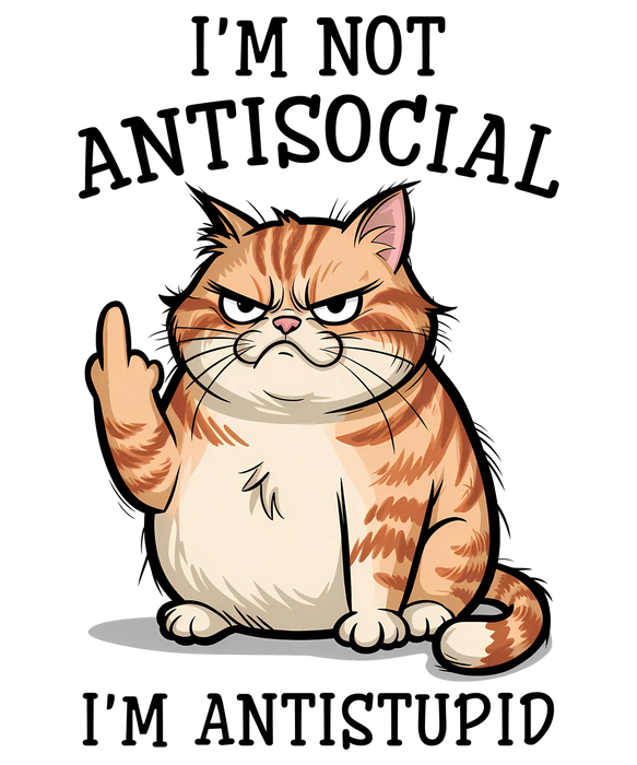 Witty Cat Design DTF Transfer Ready to Press