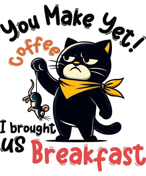 Coffee Cat DTF Transfer Ready to Press