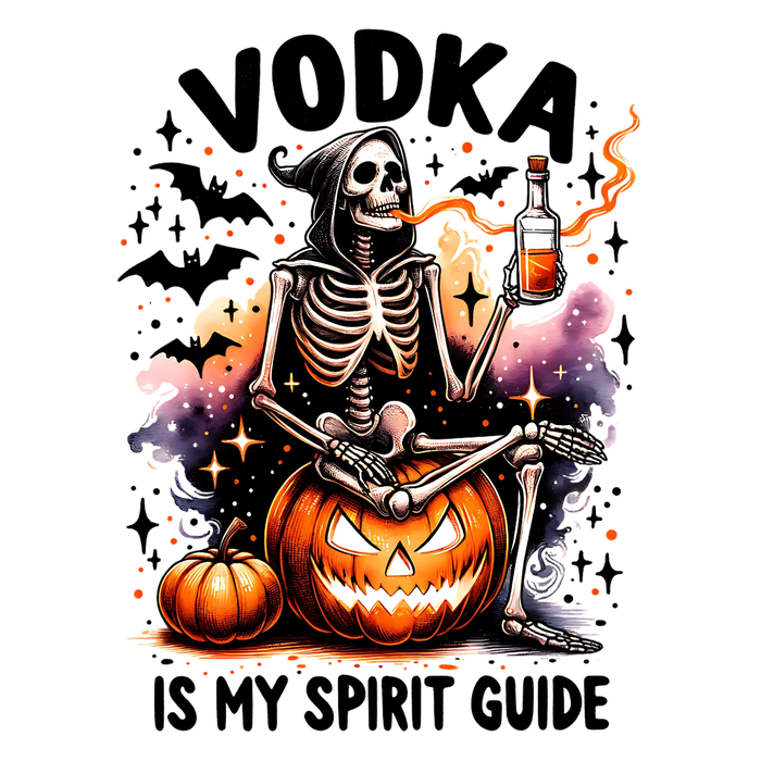 Halloween Skeleton and Pumpkin DTF Transfer