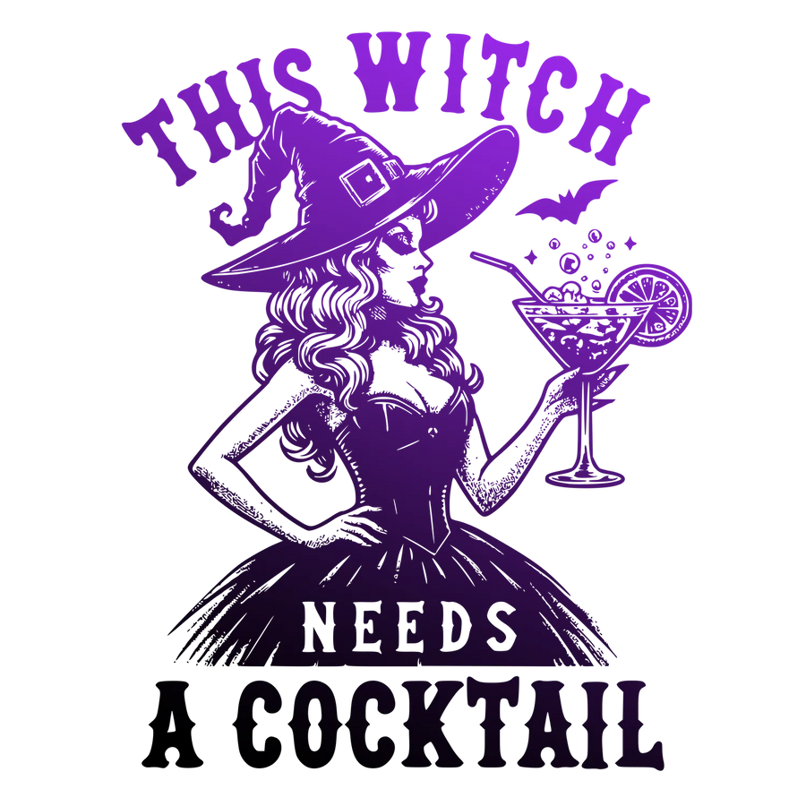 Witch Cocktail DTF Transfer Ready to Press