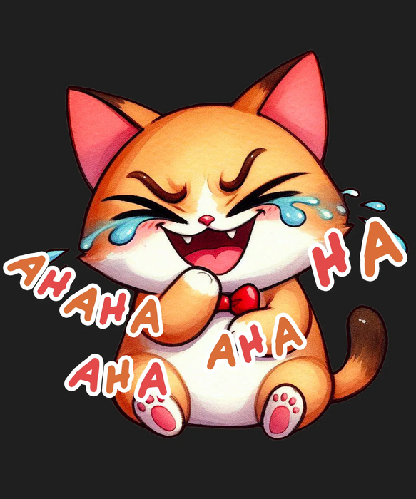 Laughing Cat DTF Transfer Ready to Press