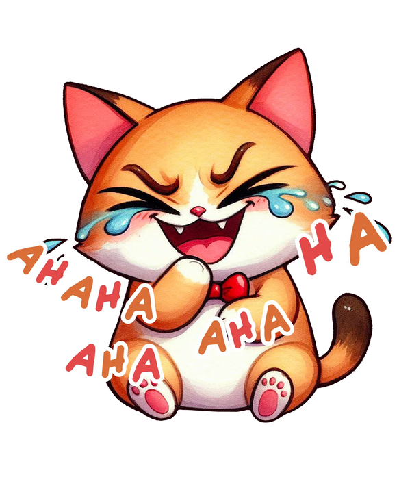 Laughing Cat DTF Transfer Ready to Press