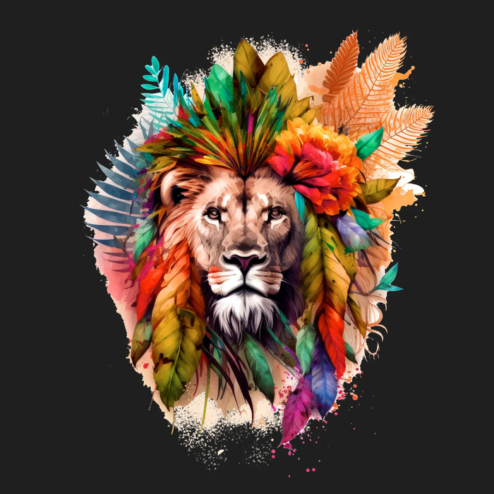 Lion Feather Art DTF Transfer Ready to Press