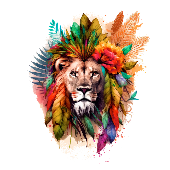 Lion Feather Art DTF Transfer Ready to Press
