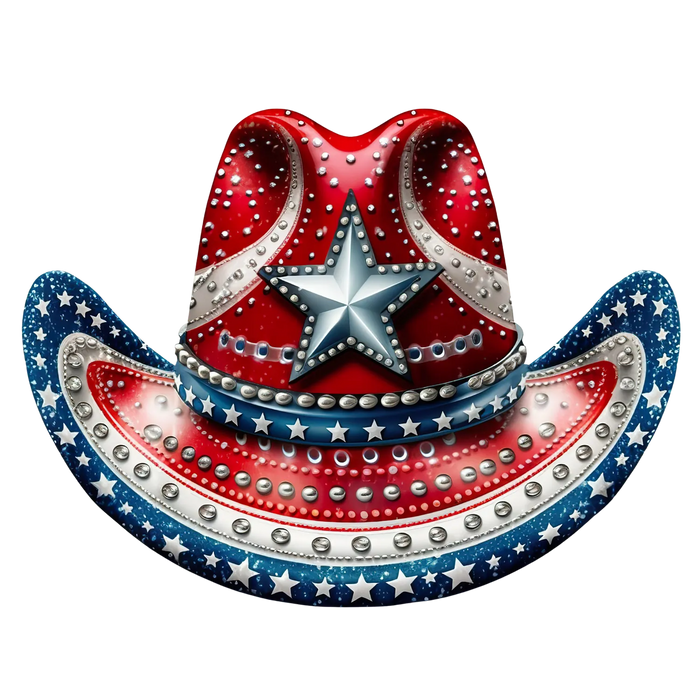 Patriotic Cowboy Hat DTF Transfer Ready to Press