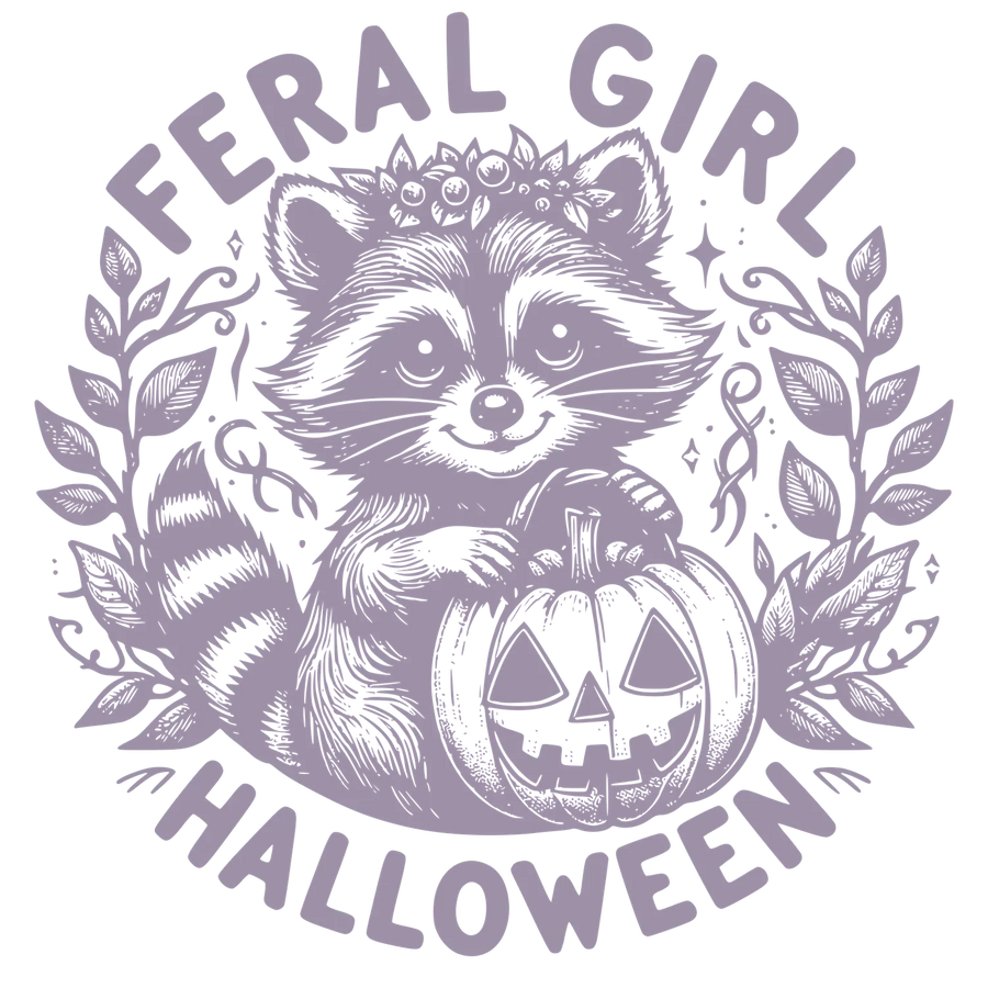 Halloween Feral Girl DTF Transfer fertig zum Pressen