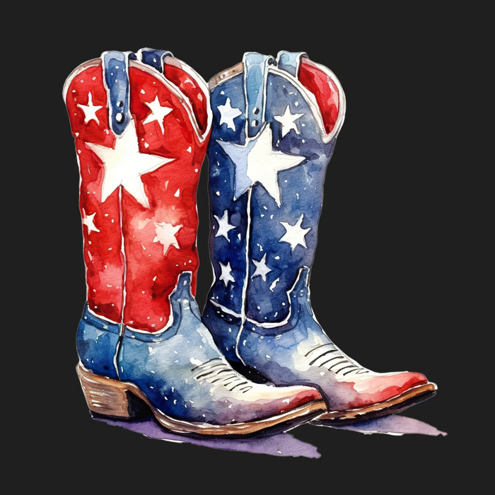 Patriotic Cowboy Boots DTF Transfer Ready to Press