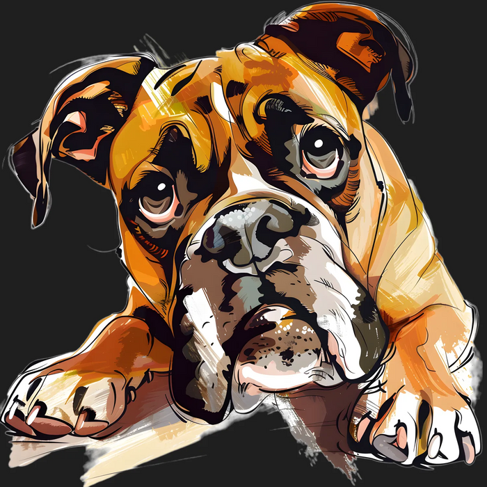 Boxer Dog DTF Transfer Ready to Press