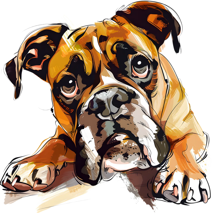 Boxer Dog DTF Transfer Ready to Press