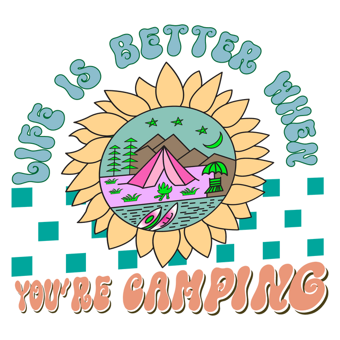 Camping Vibes Design - DTF Ready To Press