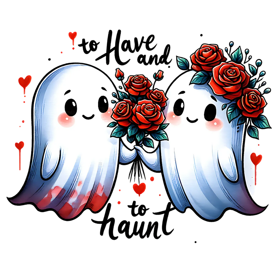 Ghost Love Roses DTF Transfer Ready to Press