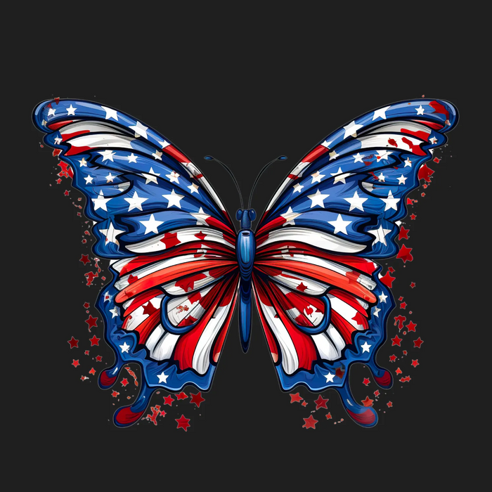 Patriotic Butterfly DTF Transfer Ready to Press