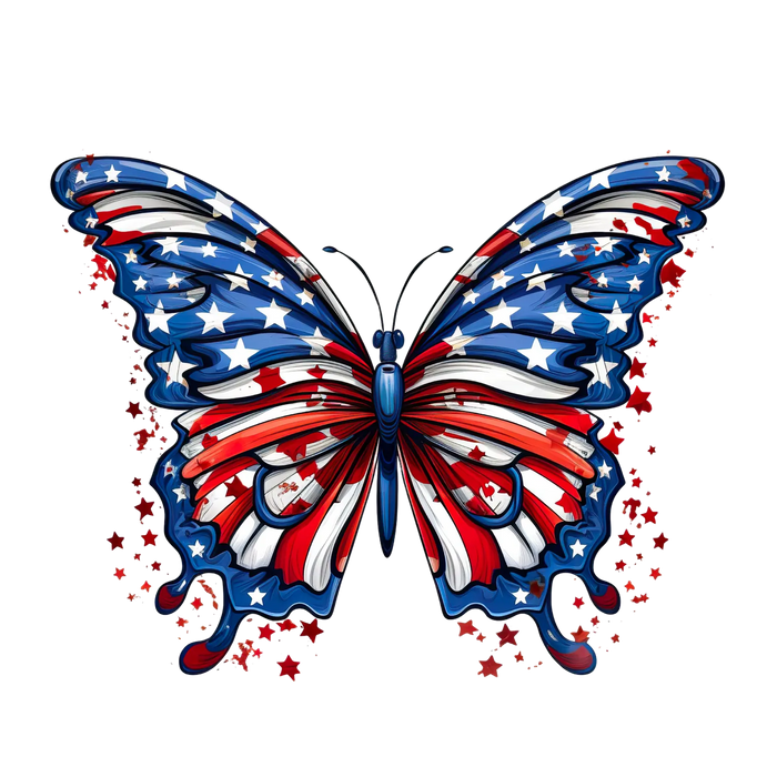 Patriotic Butterfly DTF Transfer Ready to Press