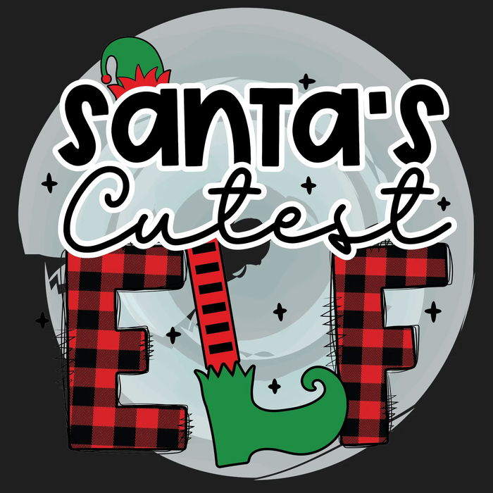 Santa's Cutest Elf DTF Transfer Ready to Press