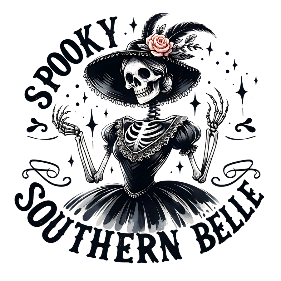 Spooky Southern Belle DTF Transfer Ready to Press